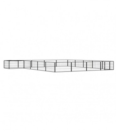 vidaXL 20-Panel Dog Playpen Black 100x50 cm Powder-coated Steel