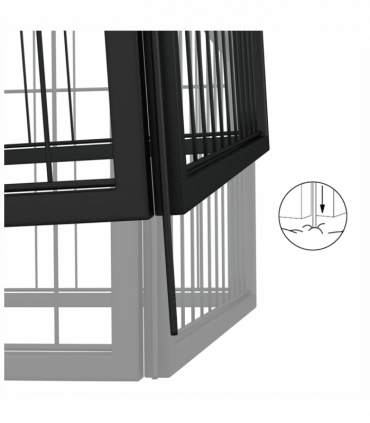 vidaXL 20-Panel Dog Playpen Black 100x50 cm Powder-coated Steel