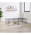 vidaXL 20-Panel Pet Cage with Door Black 35x35 cm Steel