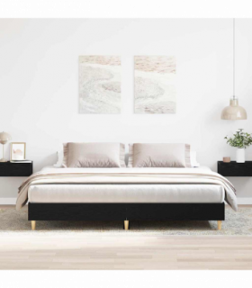 vidaXL Bed Frame Black oak 200 x 200 cm Engineered wood