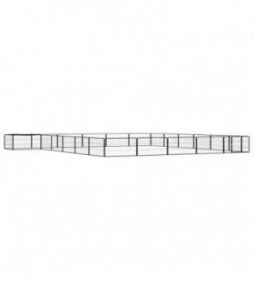 vidaXL 24-Panel Dog Playpen Black 100x50 cm Powder-coated Steel