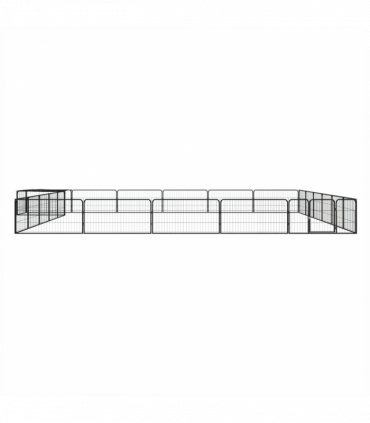vidaXL 24-Panel Dog Playpen Black 100x50 cm Powder-coated Steel