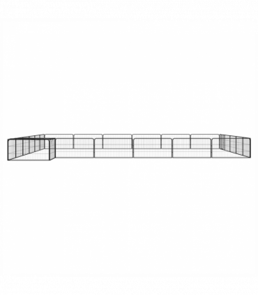 vidaXL 24-Panel Dog Playpen Black 100x50 cm Powder-coated Steel