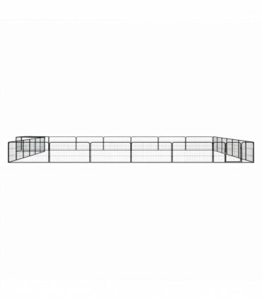 vidaXL 28-Panel Dog Playpen Black 100x50 cm Powder-coated Steel