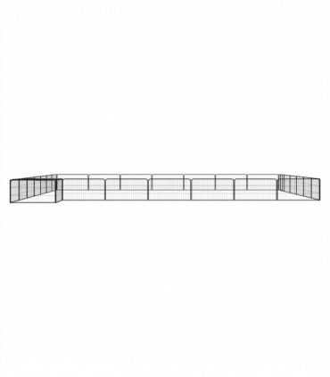 vidaXL 28-Panel Dog Playpen Black 100x50 cm Powder-coated Steel