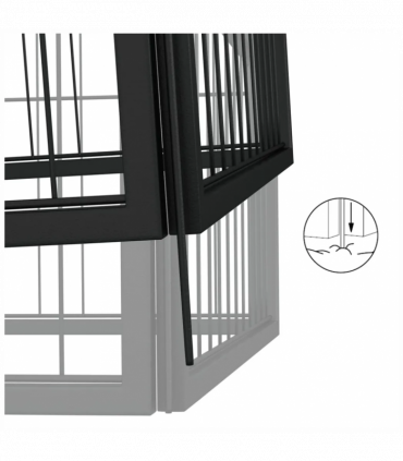 vidaXL 28-Panel Dog Playpen Black 100x50 cm Powder-coated Steel