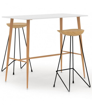 vidaXL 3 Piece Bar Set White