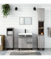 vidaXL 3 Piece Bathroom Furniture Set Grey Sonoma Engineered Wood