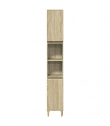 vidaXL 3 Piece Bathroom Furniture Set Sonoma Oak Engineered Wood