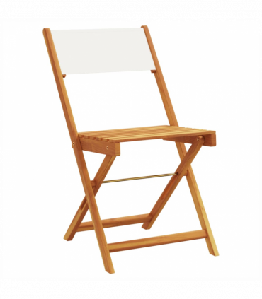 vidaXL 3 Piece Bistro Set Cream White Fabric and Solid Wood