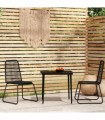 vidaXL 3 Piece Garden Dining Set Black