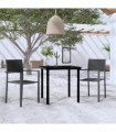 vidaXL 3 Piece Garden Dining Set Black