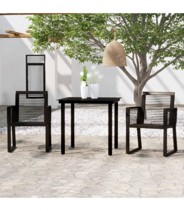 vidaXL 3 Piece Garden Dining Set Black