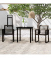vidaXL 3 Piece Garden Dining Set Black