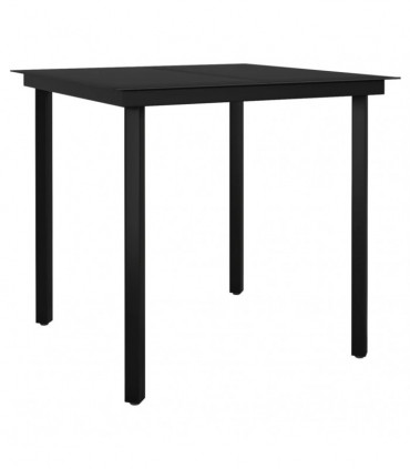 vidaXL 3 Piece Garden Dining Set Black