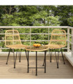 vidaXL 3 Piece Garden Dining Set Poly Rattan