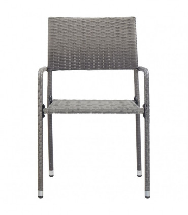 vidaXL 3 Piece Garden Dining Set Poly Rattan Anthracite & Grey