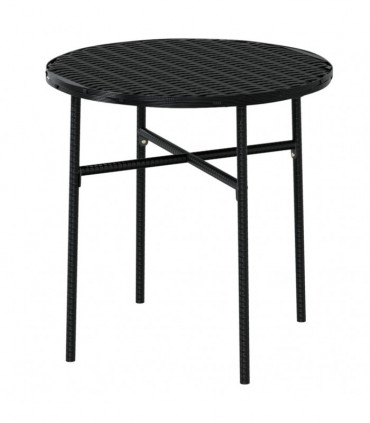 vidaXL 3 Piece Garden Dining Set Poly Rattan Black