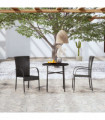 vidaXL 3 Piece Garden Dining Set Poly Rattan Black