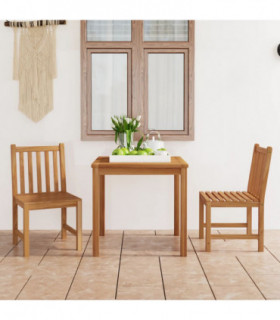 vidaXL 3 Piece Garden Dining Set Solid Teak Wood
