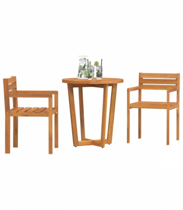 vidaXL 3 Piece Garden Dining Set Solid Wood Acacia