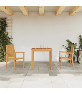 vidaXL 3 Piece Garden Dining Set Solid Wood Teak