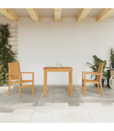 vidaXL 3 Piece Garden Dining Set Solid Wood Teak