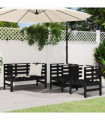 vidaXL 3 Piece Garden Lounge Set Black Solid Wood Pine