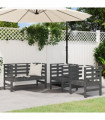 vidaXL 3 Piece Garden Lounge Set Grey Solid Wood Pine