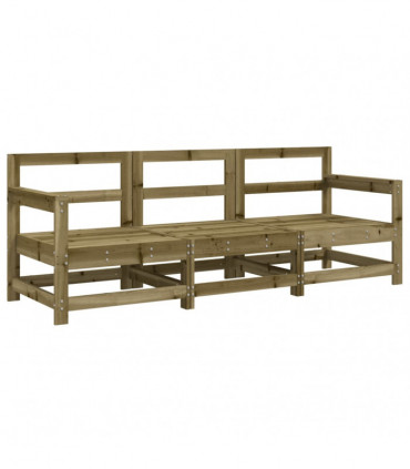 vidaXL 3 Piece Garden Lounge Set Impregnated Wood Pine
