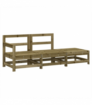 vidaXL 3 Piece Garden Lounge Set Impregnated Wood Pine