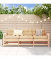 vidaXL 3 Piece Garden Lounge Set Solid Wood Pine