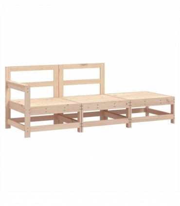 vidaXL 3 Piece Garden Lounge Set Solid Wood Pine