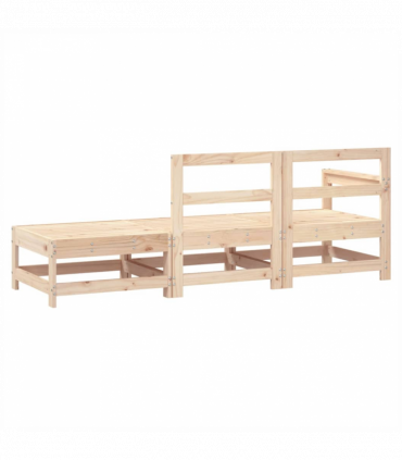 vidaXL 3 Piece Garden Lounge Set Solid Wood Pine
