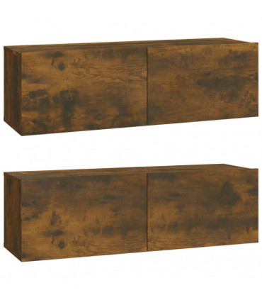 vidaXL 3 Piece TV Cabinet Set Smoked Oak Engineered Wood