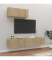vidaXL 3 Piece TV Cabinet Set Sonoma Oak Engineered Wood