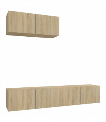 vidaXL 3 Piece TV Cabinet Set Sonoma Oak Engineered Wood