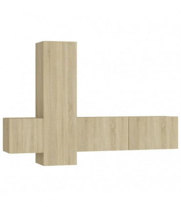 vidaXL 3 Piece TV Cabinet Set Sonoma Oak Engineered Wood