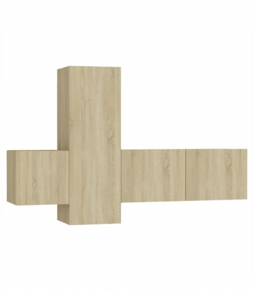 vidaXL 3 Piece TV Cabinet Set Sonoma Oak Engineered Wood