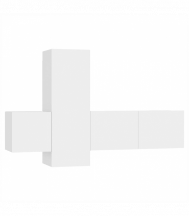 vidaXL 3 Piece TV Cabinet Set White Engineered Wood