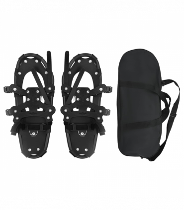 vidaXL 3 in 1 Snowshoes with Hiking Poles Black 21 inches