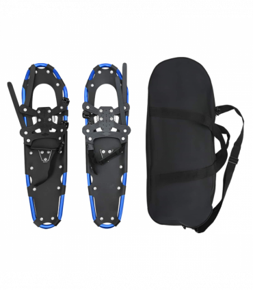 vidaXL 3 in 1 Snowshoes with Hiking Poles Blue 30 inches