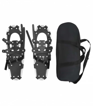 vidaXL 3 in 1 Snowshoes with Hiking Poles Silver 25 inches