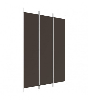 vidaXL 3-Panel Room Divider Brown 150x220 cm Fabric
