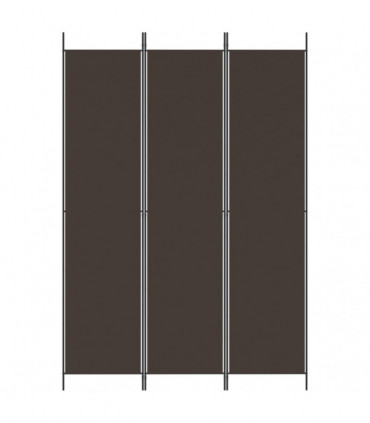 vidaXL 3-Panel Room Divider Brown 150x220 cm Fabric