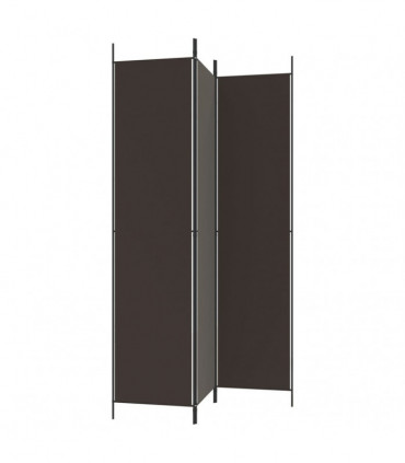 vidaXL 3-Panel Room Divider Brown 150x220 cm Fabric