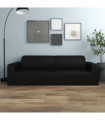 vidaXL 3-Seater Stretch Couch Slipcover Black Polyester Jersey