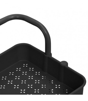 vidaXL 3-Tier Kitchen Trolley Black 42x35x85 cm Iron and ABS