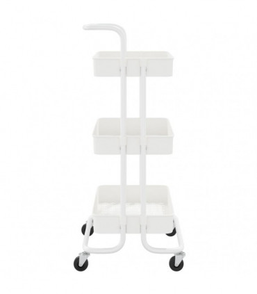 vidaXL 3-Tier Kitchen Trolley White 42x35x85 cm Iron and ABS