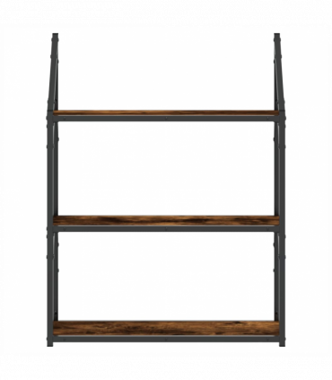 vidaXL 3-Tier Wall Shelf Smoked Oak 60x21x78.5 cm Engineered Wood